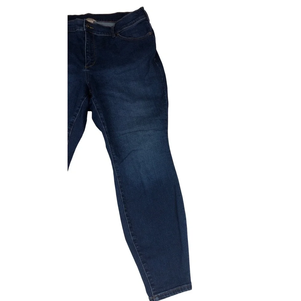 Duluth Trading Co Womens 20W Regular Skinny Jeans Dark Wash Indigo Stretch Denim